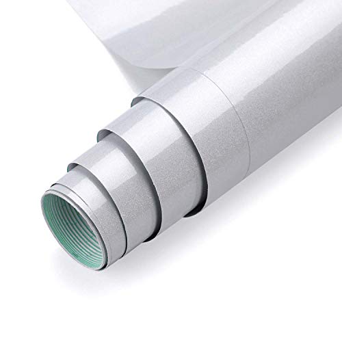 KINLO papel pintado de cocina gris 40 x 500 cm (2 m²) PVC adhesivo para armario adhesivo impermeable adhesivo para armario de cocina película decorativa brillante