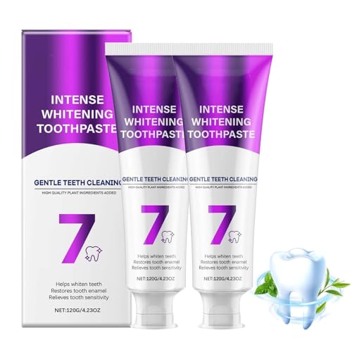 7-Pro Intensive Zahnaufhellung Zahnpasta 120g Intense Whitening Zahnpasta mit 6 Probiotika für Zahnaufhellung Frischer Atem Gesundes Zahnfleisch Für Empfindliche Zähne (2PC)