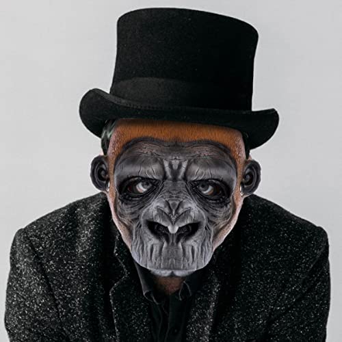 NewL Halloween 3D Animal Half Face Mask Masquerade Party Cosplay Costume for Women and Men (Chimpanzees) - Image 3