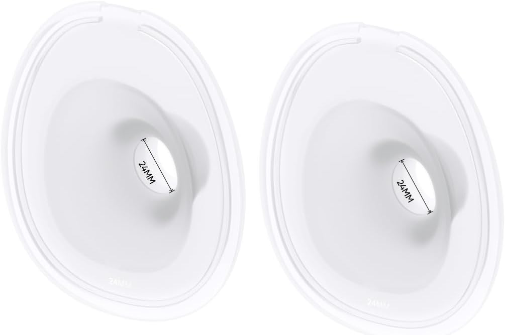 eufy Security Original 24mm Flange (2-Pack), Replacement Accessories for Wearable Breast Pump E10, Food-Grade Soft Silicone, Durable, Comfortable, Ergonomic Fit