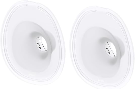 eufy Security Original 24mm Flange 2-Pack, Replacement Accessories for Wearable Breast Pump E10, Food-Grade Soft Silicone, Durable, Comfortable, Ergonomic Fit