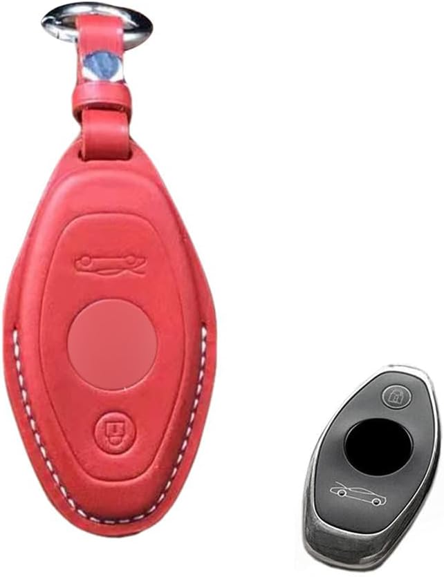 Handmade Genuine Leather Smart Remote Key Fob Case Cover Fit for McLaren 720S 570S 600LT 540C 570GT(Purple)