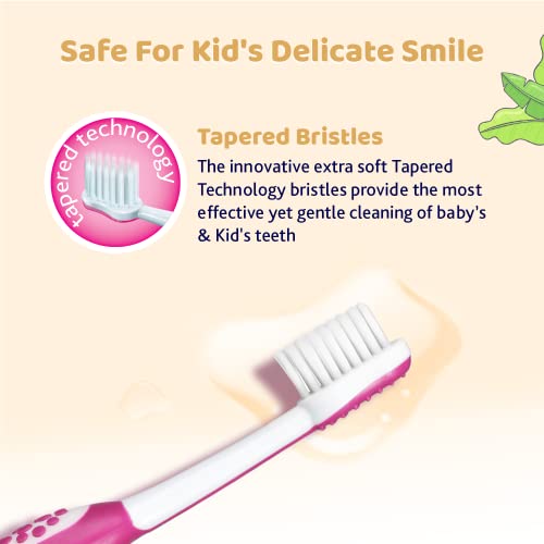 Image of Chicco Toothbrush Set Pink + Green 3Y-8Y (Pack of 2)