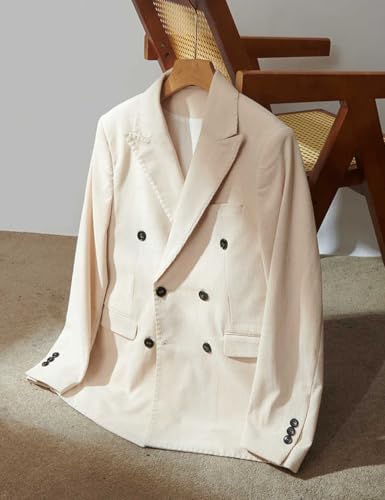 Mens Vintage Corduroy Blazer Retro Double Breasted Suit Jacket Sports Coat Formal Casual Prom4