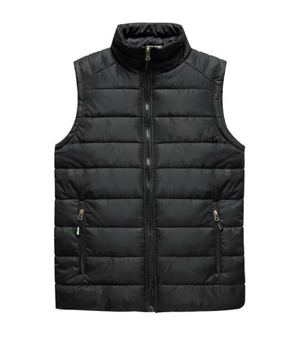 Men's Quilted Padded Gilet jacket | Versatile Military Jacket for All-Season Body Warmer with Durable Polyester, Stylish Fit, and Multiple Pockets (M, Black)