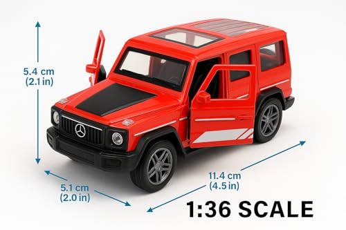 Image of Diecast G-Wagon Car Toy - 1:36 Scale Alloy Mercedes AMG G63 Pull-Back Model, Off-Road Vehicle Toy for Kids & Collectors, Gift for Boys & Car Enthusiasts (Color As Per Stock)