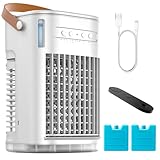 Portable Air Conditioners AC w/Remote, Mini Air Conditioner, 1.2L Water Tank & Ice Box & 2 Sprays, USB Charging, 7H Auto-off, Evaporative Air Cooler With 3Speeds, Desktop Personal Fan For HomeOutdoors