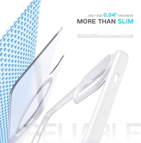 Image of DIZORO Compatible with Samsung S25 Edge 5g Case, Wireless Charging, Non Yellow Military-Grade Drop Protection & Hard PC Back Cover Slim Transparent Anti-Scratch Shockproof Phone Case (White)