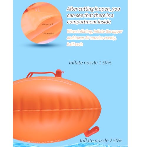 Boya de natación inflable doble cámara para entrenador y nadadores 7