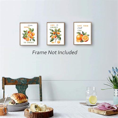 Image of TANXM Fruit Wall Art Citrus Pictures Art Prints- Great Kitchen Poster Farmhouse Decor, Oranges Canvas Wall Art, Perfect for Dining Room Kitchen Office,Set of 6 (8 inchX10 inch, No Frame