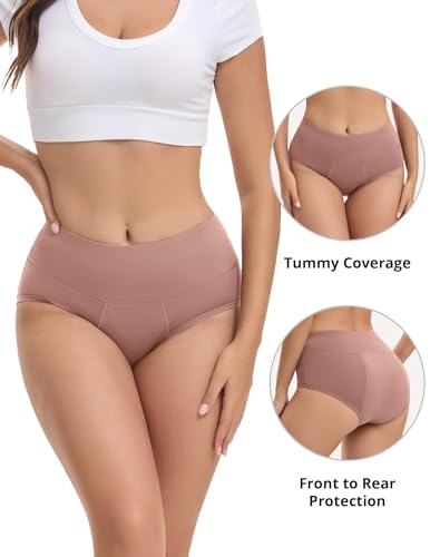 Image of INNERSY Women's Bamboo Viscose Heavy Flow Period Underwear High Waisted Leakproof Panties 3 Pack