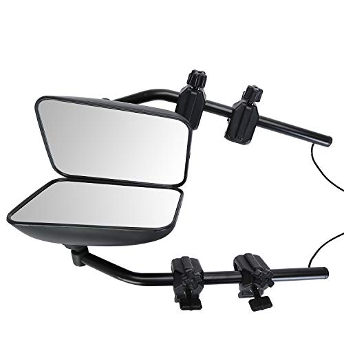 Homeon Wheels Universal Towing Mirror Clamp on Extended Mirror Driver and Passenger Sides for Vehicle Trailer Truck