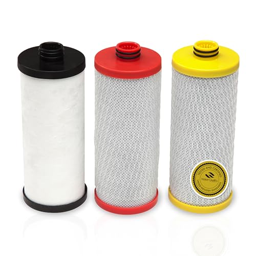 Aquasana Replacement Filter Cartridges for 3-Stage Under Sink Water Filtration System - Filters 99% Of Chlorine - 3 Count - AQ-5300R