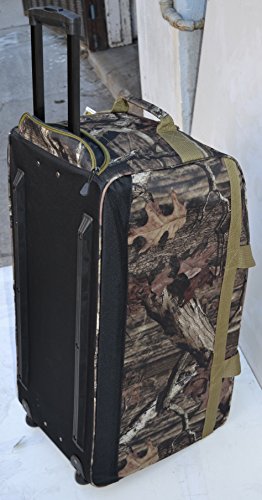 Explorer Hunting Luggage Travel Bag Mossy Oak -Realtree Outdoor Like- Hunting Camo Heavy Duty Rolling Duffel Bag with Pulling Handle Wheels with Adjustable Removable (22inchRollingMossyOak)