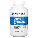 Lake Avenue Nutrition Creatine Monohydrate, 750 mg, 240 Veggie Capsules
