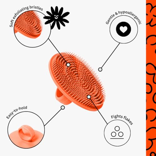 Image of Boie USA Face Scrubber - Handheld Facial Tool - Softer Than Silicone Face Brush, Hypoallergenic, Gentle Exfoliation for Sensitive Skin. BPA- & Latex-Free, Made in The USA & Easy to Clean (Orange)