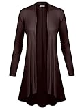 BIADANI Women Long Sleeve Classic Open Front Lightweight Jersey Cardigan (S-3X)
