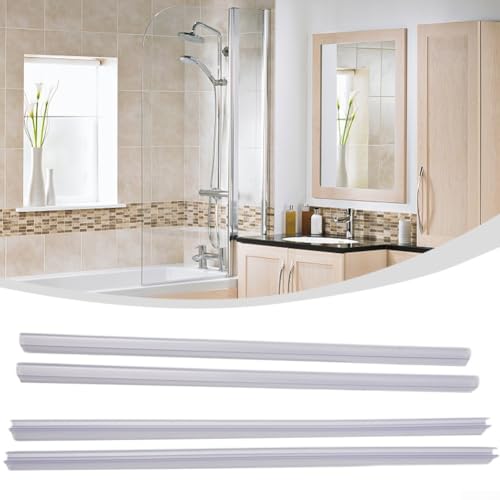 Tira de burbujas en forma de D para puerta de vidrio de 1 m, para sello de ducha de baño, barrera impermeable para mantener el baño seco y limpio (12 mm)