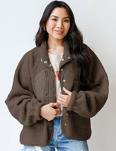 Aoang Womens Winter Coats Casual Lapel Long Sleeve Fleece Faux Fur Jacket