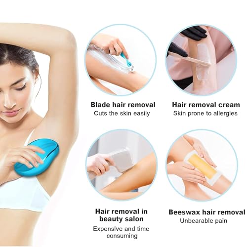 Image of Epilator with Crystal Head, Gentle Hair Removal for Face & Body, Painless Hair Removal Device for Women & Men