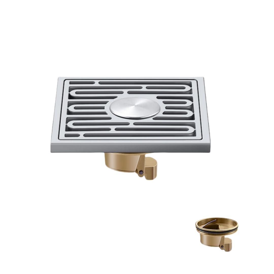 KJdxfhFH Bathroom floor drains, Floor Drain Stainless Steel for Bathroom Washing(Copper Core,Dualuse)