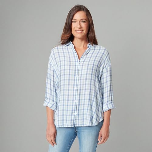 Image of Gloria Vanderbilt Women's Amanda Oversized Button Down Shirt with Roll-tab Sleeves