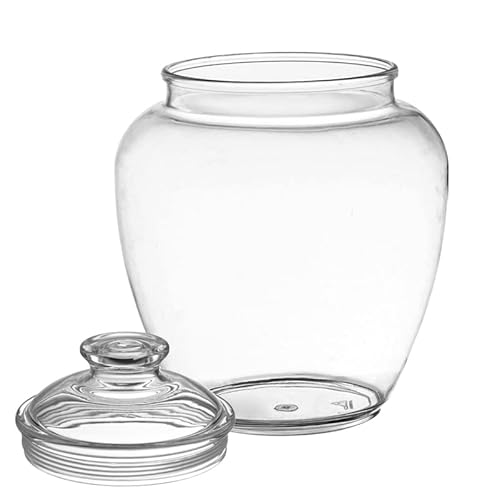 Apothecary Jar With Lid 148Oz Capacity - Acrylic Storage Container - Cute Decorative Candy Jar With Lid - Candy Container For Cookies, Candies, Sugar, Tea, Coffee, Herbs, Spices – Plastic Clear Jar With Lid- By The Candery #TOP3