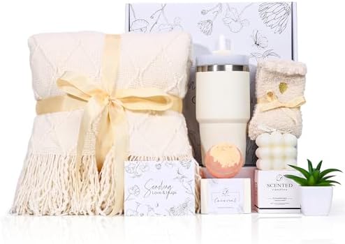 Care Package for Women Get Well Soon Gifts Birthday Gifts Self Care Gifts with Blanket Sympathy Gift for Loss of Loved One Woman Gifts Basket for Her Mom Wife Sister Friend