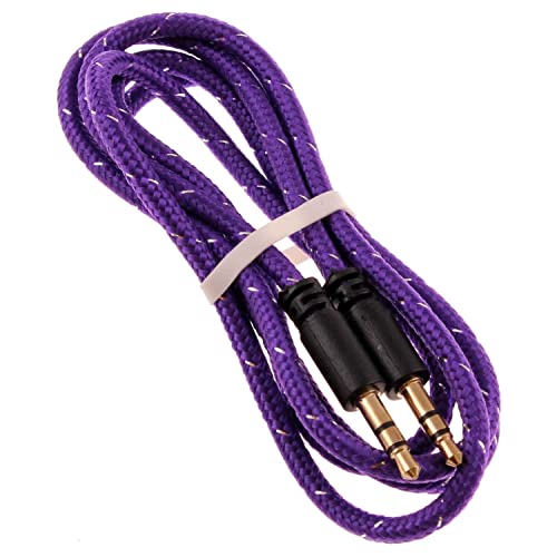 Cable auxiliar de audio jack 3.5mm color púrpura 1 metro miniatura 1