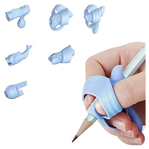6 Pcs Pencil Grips-Ergonomic Kids Handwriting Posture Correction Training Writing Tool for Toddlers, Preschoolers, Children Kindergarten Classroom (Blue) Cover