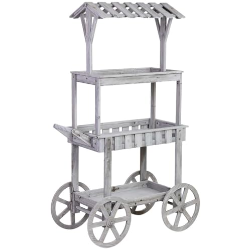 WANDERLUST DECO Carro expositor de madera 100x46x163h cm