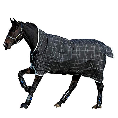 Paardgoed, Rhino Pony Wug Turnout Lite, Zwart/Grijs/Wit Check & Grey,