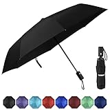 Yoobure Windproof Travel Umbrella, Aluminum Shaft, Auto-Black, Lightweight, Strong UV Protection, Foldable, Compact, Portable, Auto Open, Rainproof, Sunshade