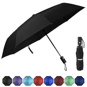Yoobure Windproof Travel Umbrella, Automatic Umbrellas for Rain, Portable & Compact Umbrella for Backpack, Sun Umbrella for Walking, Folding Small Umbrella for Car, Lightweight Strong UV Protection