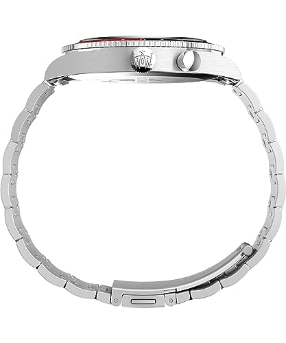 Image of Timex Waterbury 39mm Men's Analog Watch | Durable Stainless Steel Case | Day and Date Window | Durable Design | 100M Water Resistance