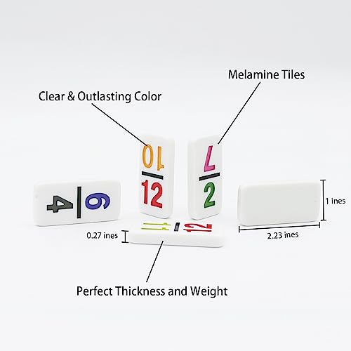 Joyouslife DOUBLE 12 NUMBER Mexican Train Dominoes With Numbers, Color Double 12 Numerical Domine Set thumb #1