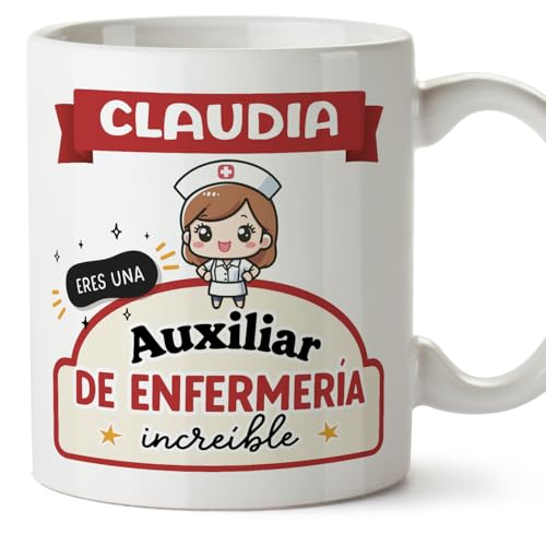 MUGFFINS Tazas Personalizadas para AUXILIAR DE ENFERMERÍA mujer - En