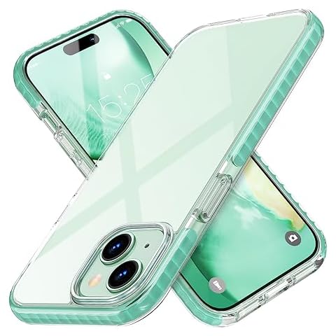 MATEPROX Compatible with iPhone 15 Case, Clear Thin Slim Crystal Transparent Cover Shockproof Bumper Case for iPhone 15 6.1" 2023-Green Cover