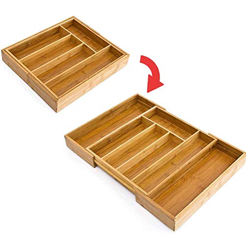 BAKAJI Drawer Cutlery Tray 33.5 x 29 x 5 cm Bamboo Naturale - Image 4
