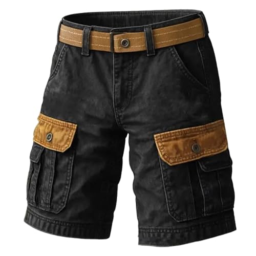 Generisch Pantalones cortos cargo para hombre de verano, pantalones de trabajo para hombre, pantalones cortos elásticos, ligeros, pantalones cargo al aire libre, pantalones de verano con bolsillos