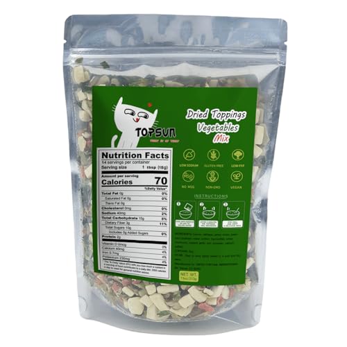 Freeze-Dried Tofu Veggie Ramen Topping High-Protein Natural White Mushroom Umami Mix No-Corn Dehydrated Vegetable Flakes Gluten-Free & Vegan No MSG 7.5oz