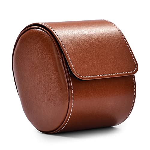 Oirlv Luxus PU Leder Uhrenetui Uhrenrolle Reiseetui Aufbewahrungsetui Für Geschenkbox Weihnachten Jubiläum Geburtstag(Dunkelbraun)