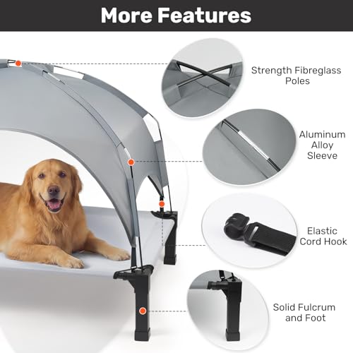 Heeyoo Elevated Dog Bed with Canopy