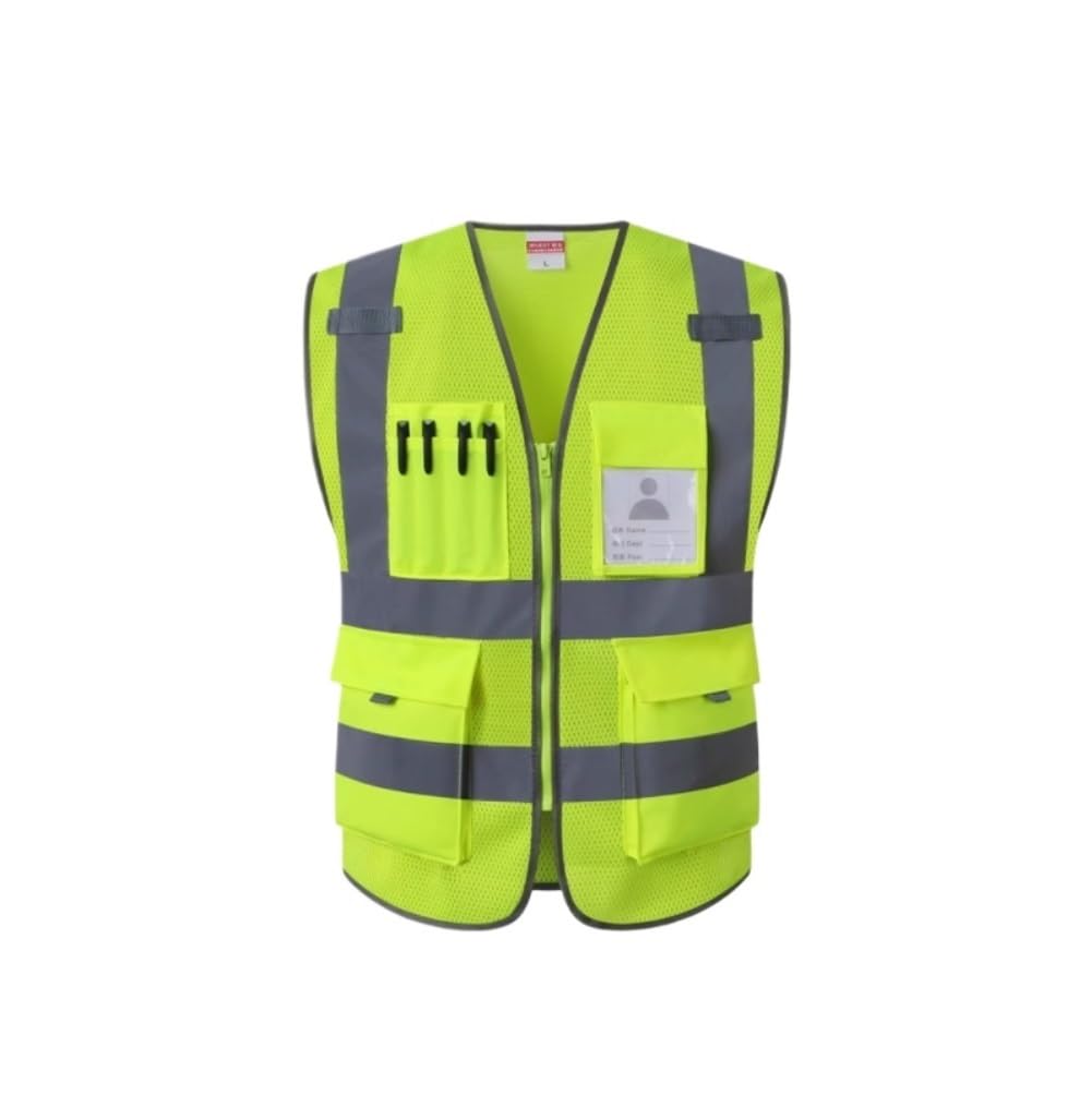 Warnweste, Reflektierende Weste Gelb mit Taschen L, XL, XXL
