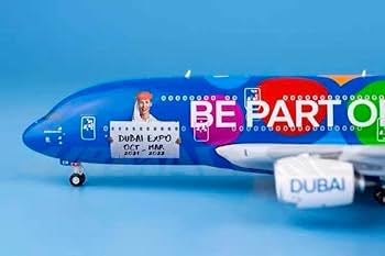 Emirates A380 EXPO2020特別塗装機 1:200 飛行機 SKYMARKS EMIRATES A380 1/200 DUBAI EXPO W/GEAR - Airline Museum