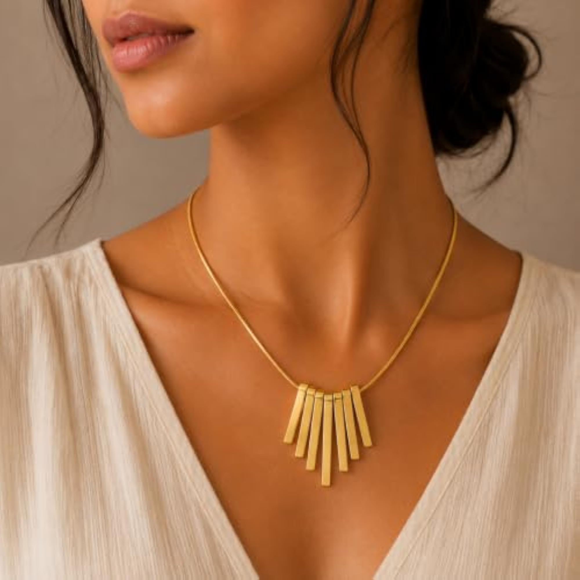 18K Cascade Necklace for Women and Girls, Elegant Design