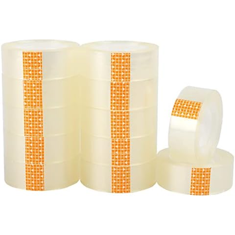 Pack of 12 Extra Strong Transparent Adhesive Tape 19 mm x 25 m Cover