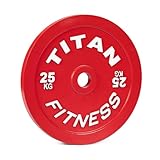 Titan Fitness 25 KG Olympic Calibrated Steel Powerlifting Plate, Machine Precision Steel Discs, Sold Individually