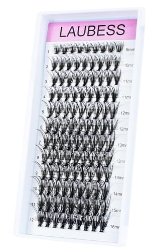 Image of Eyelash Clusters LAUBESS Lash Clusters Individual Lashes Cluster Eyelash Extensions DIY at Home Waterproof Cluster Lashes (20D-D-Mix9-16)