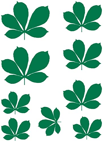 Samunshi® Kastanienblätter Wandtattoo Set Kastanien 5-10cm grün